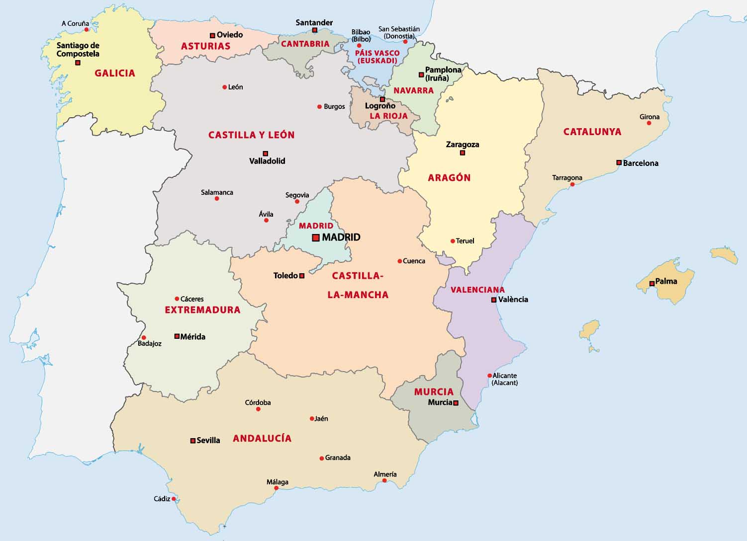 Spanje regio's
